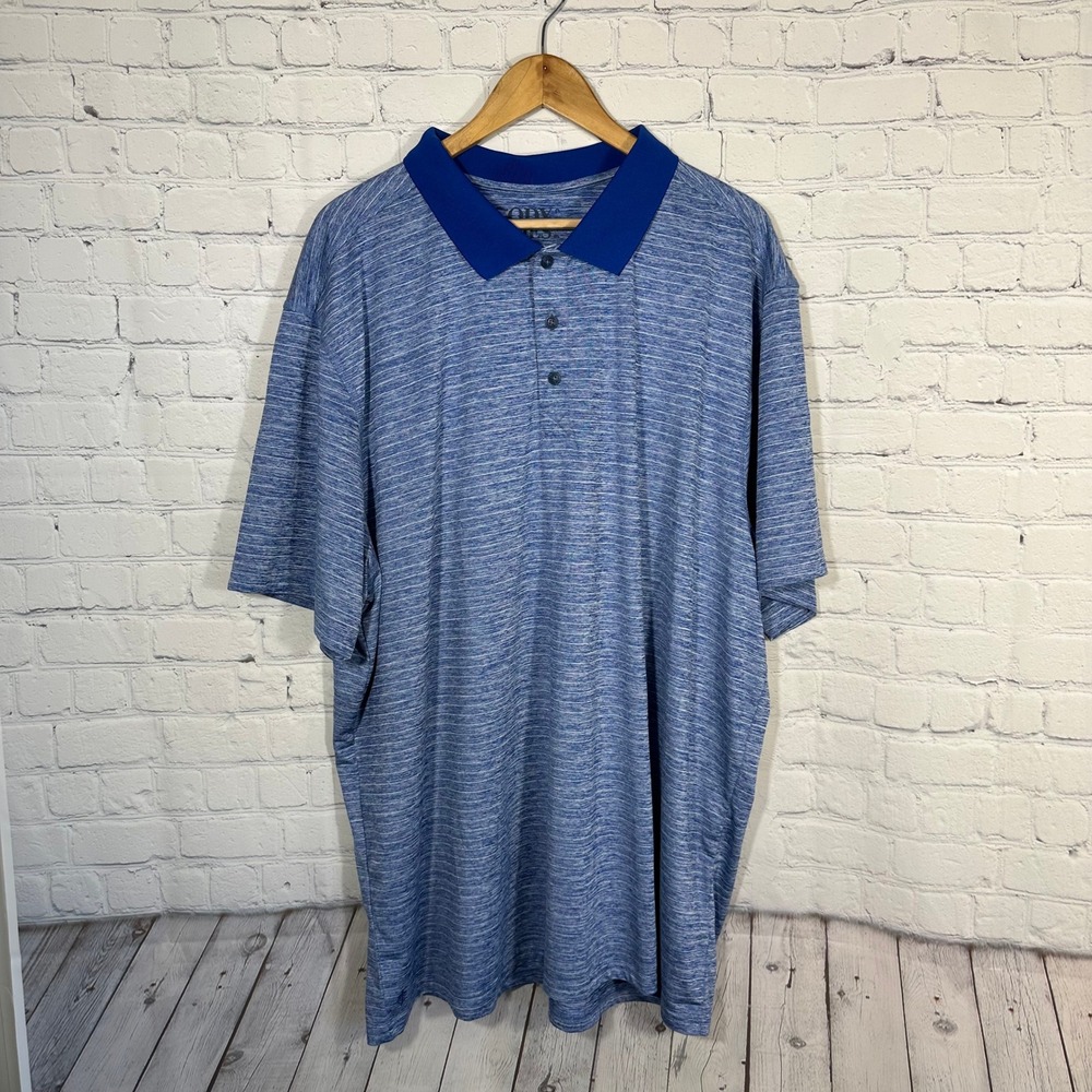 Cody James Core Mens XXL Blue Space Dye Performance Polo Shirt Short Sleeve